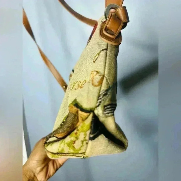 Square Tapestry Fabric Horseback Riding Equestrian Themed Crossbody Bag - Picture 9 of 10